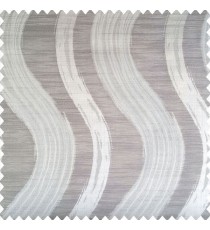 Grey and beige color complete texture finished vertical wave bold stripes with horizontal lines polyester main curtain 